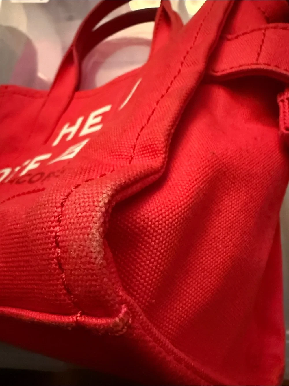 Marc Jacobs Red Canvas 'The Tote Bag' Medium Size USED